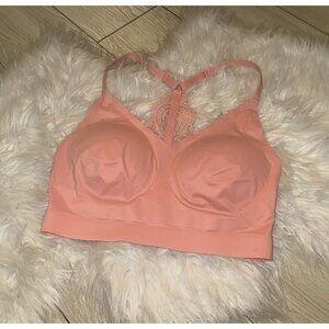 Soma Enbliss Racerback Bralette Bra Lace Lined Wire Free Womens M Medium Pink